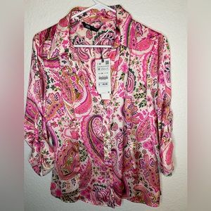 Zara Silk Button down